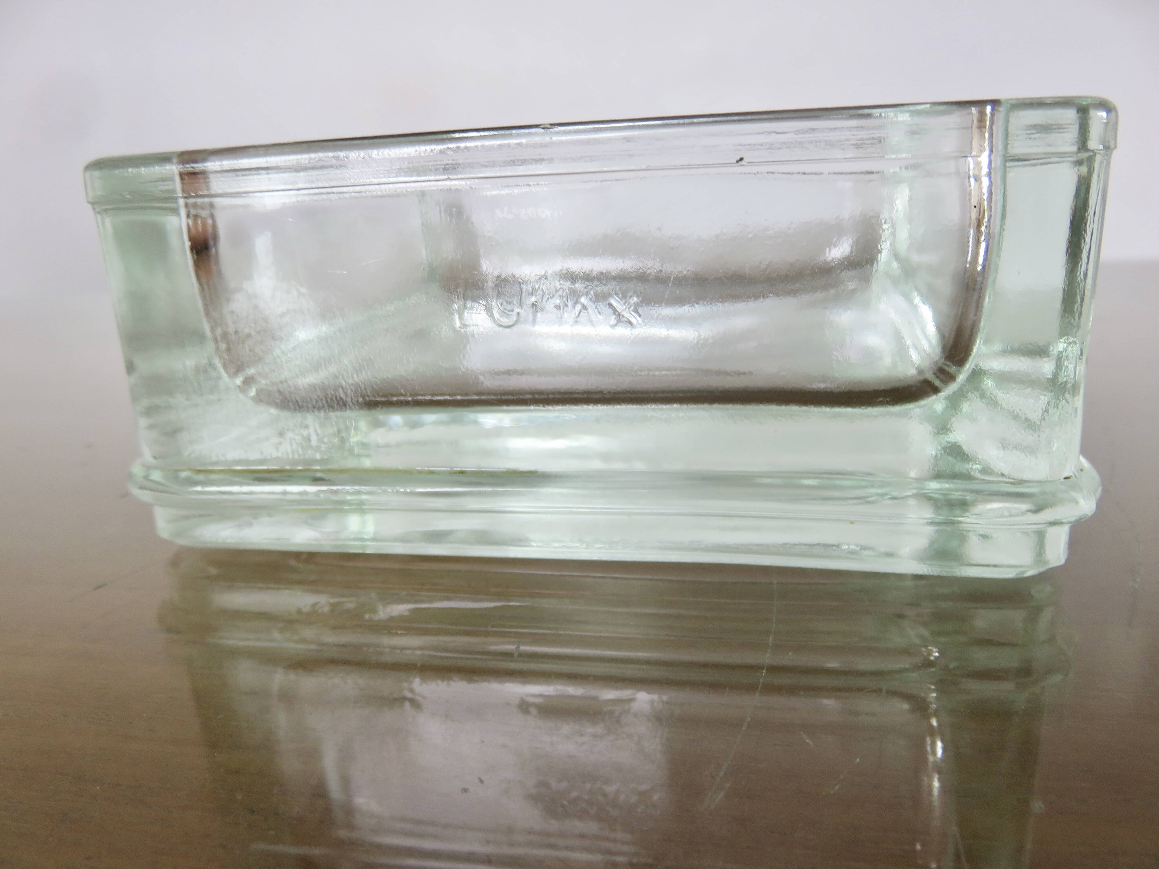 Glass slab, ashtray, pocket tray, signed "LUMAX" from the 1940s-50s.