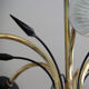 Old chandelier brass and glass tulip 1950 1960 vintage decoration lighting suspension