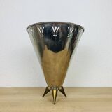 80s design chrome and brass ice bucket