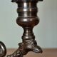 bronze and brass 2-bulb bouillotte lamp, red desk lamp