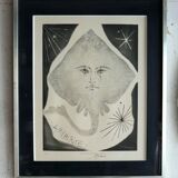 Painting “Amphitrite” Lithograph Pierre Yves Trémois vintage
