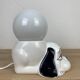 Ceramic dog lamp and opal globe
