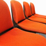 4 vintage chairs, model 231/5 in orange fabric by Wilkhahn.