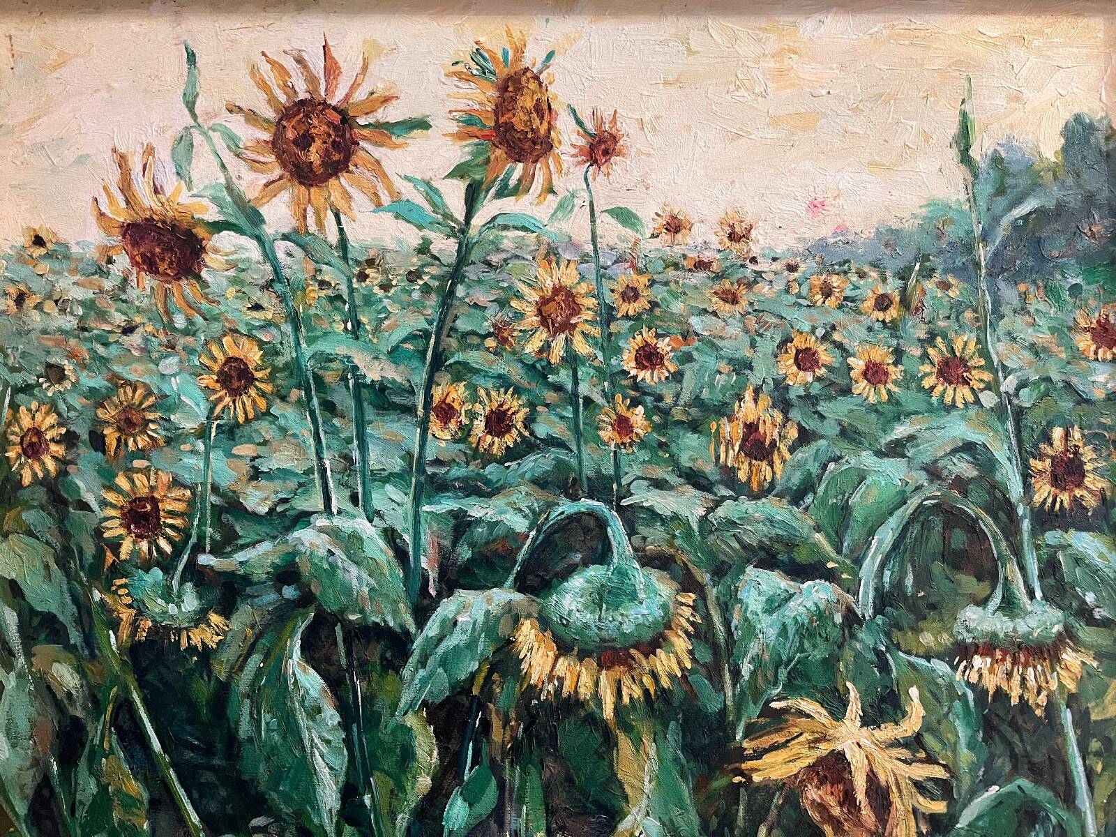 Tableau HST "Sunflower Fields" signed + frame