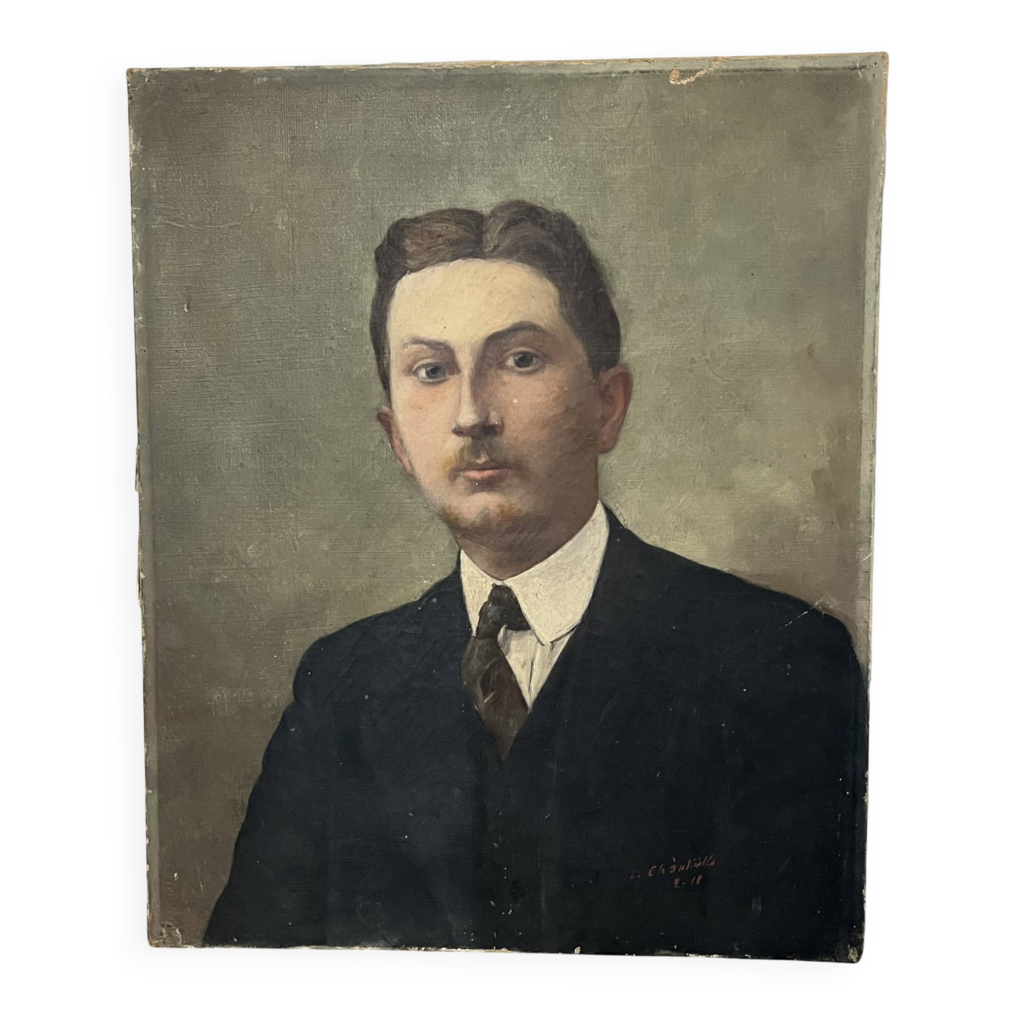 Oil on canvas, portrait of a man.