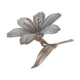 Ashtray silver metal flower year 70