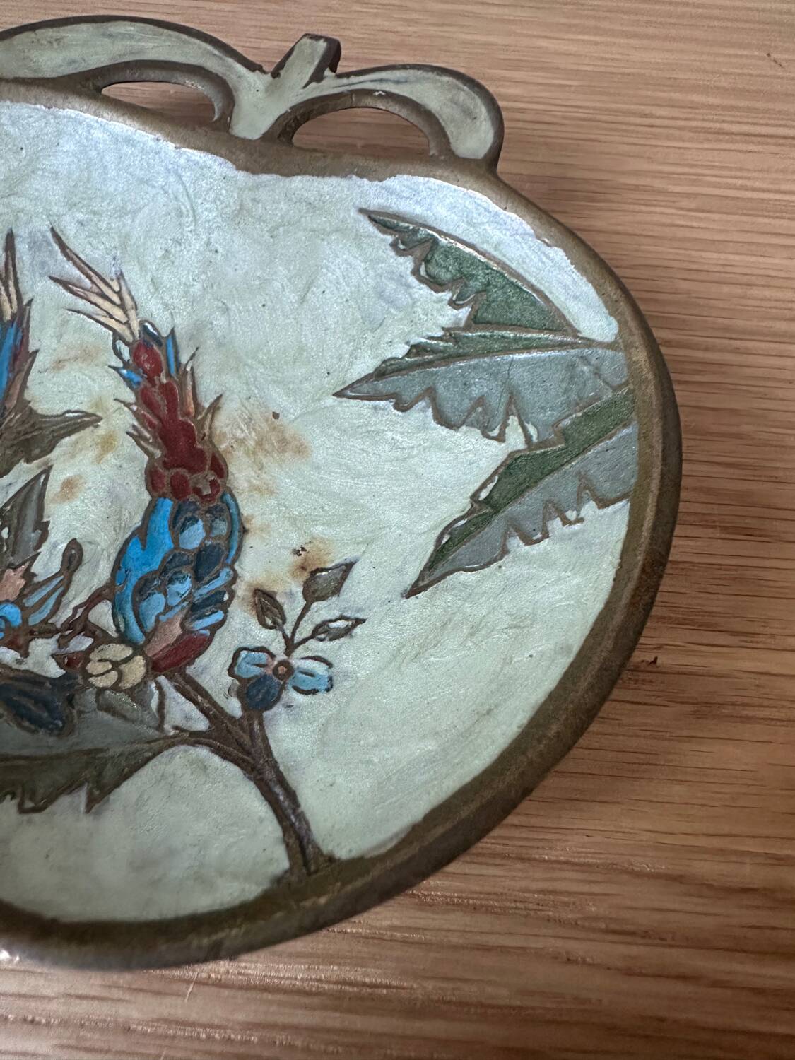 Enamelled brass pocket tray