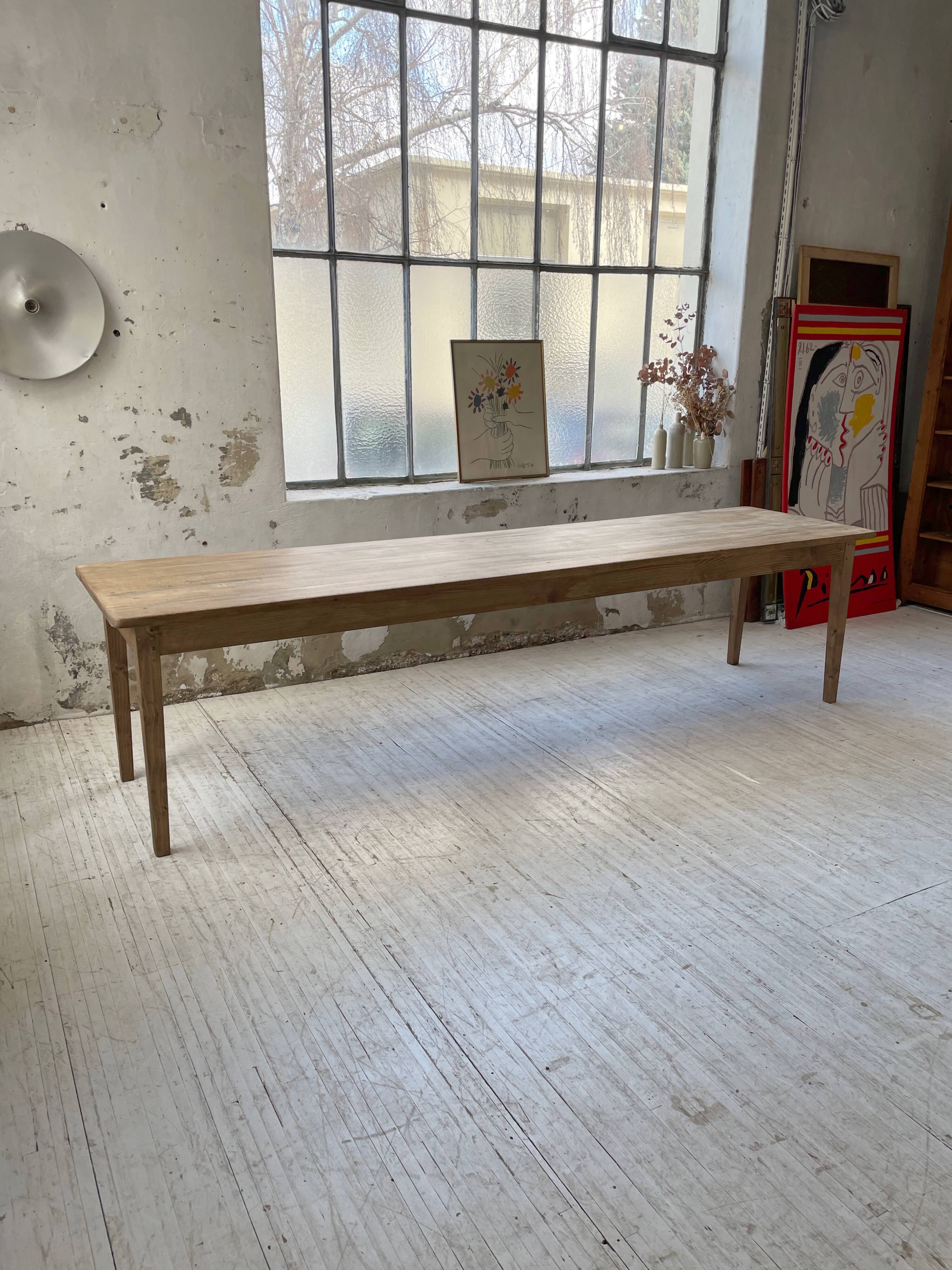 XL farmhouse table in beech and pine 3m