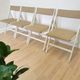 Set of 4 Vintage Wooden Folding Lounge Chairs: Beige Fabric, STOL Kamnik 1970