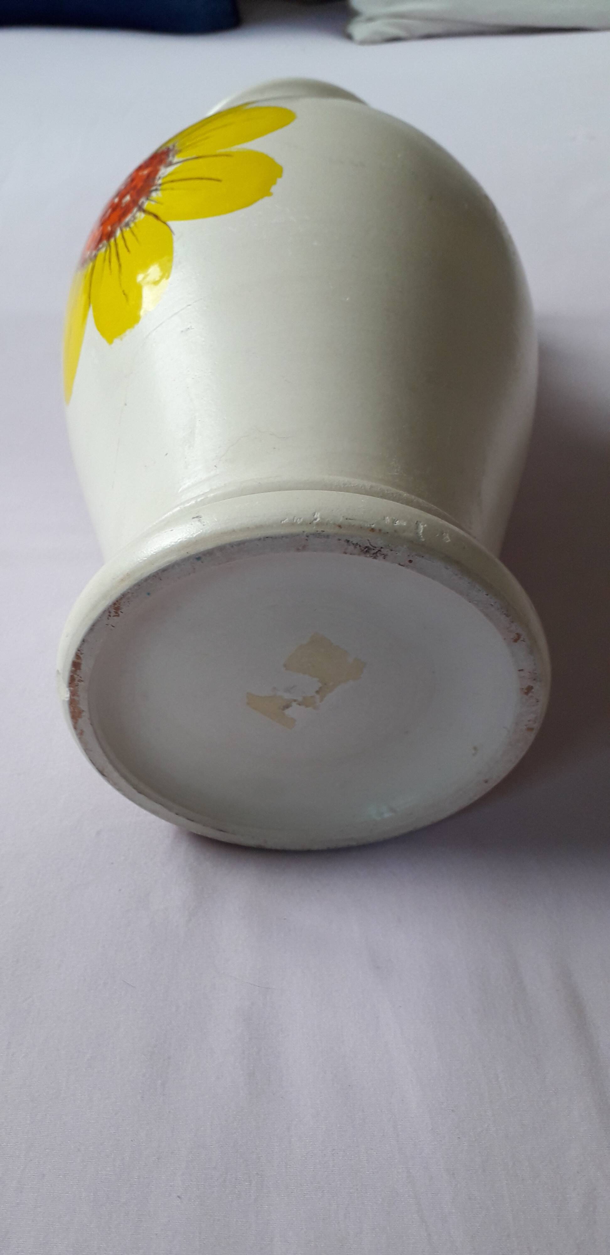 Large vintage vase with floral decoration