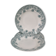 Set of 3 semi hollow plates model jane with dark green floral decoration st amand