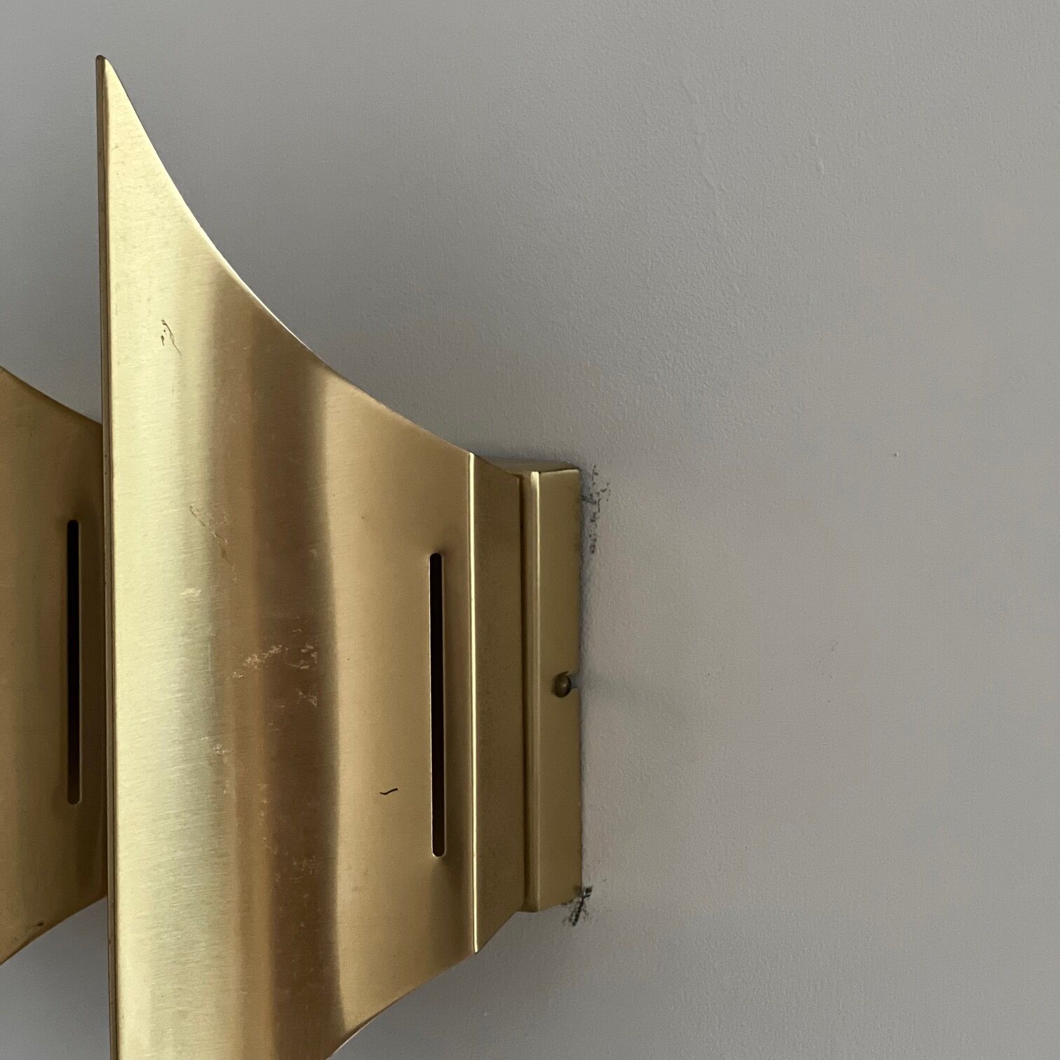 Mid-century brass gothic wall lights by Bent Karlby (3 pieces available)