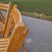 Set of 4 Folding Chairs in Wood and Plywood
