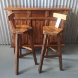 Pair of brutalist barstools