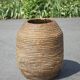 Very large old basket, burgundy straw and bramble, woven basket