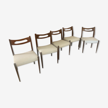 Series of 6 Danish teak chairs 60s