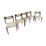Series of 6 Danish teak chairs 60s