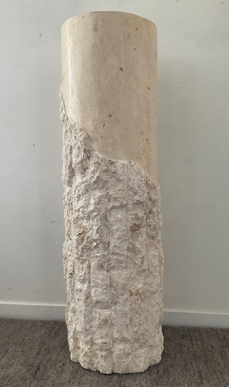 Vintage travertine column from the 70s-80s