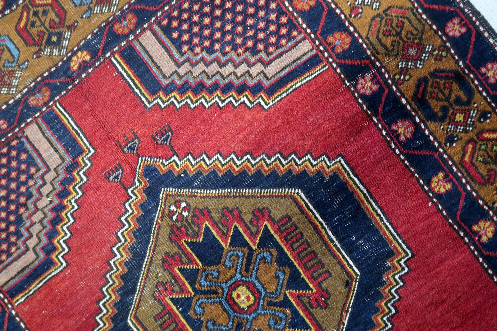 Handmade antique Turkish Anatolian rug 115cm x 218cm, 1920s