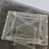 Vintage plexiglass serving tray or side table