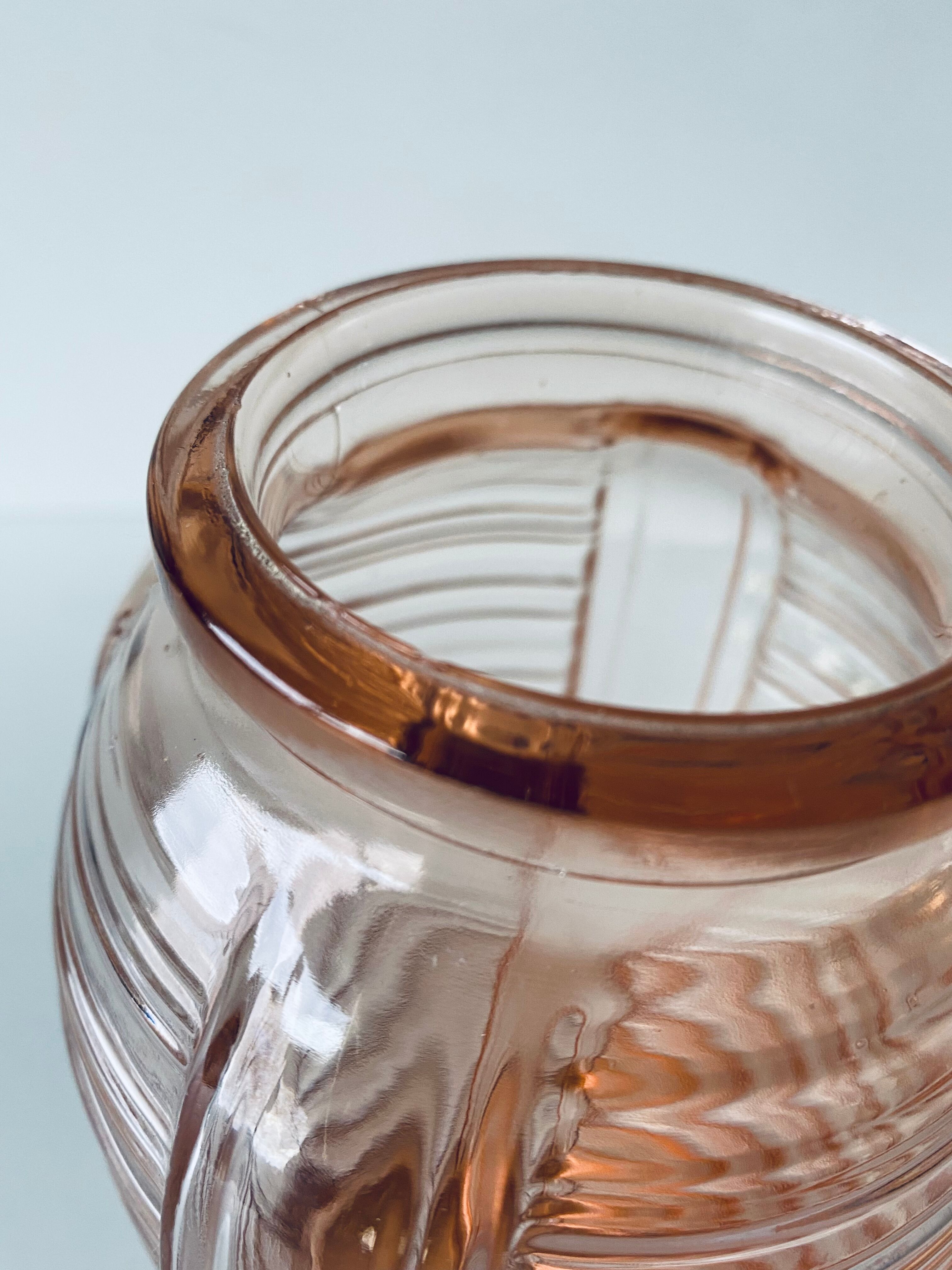 Old pink glass vase