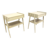 Set de 2 tables de chevet scandinave en teck, AB Carlströms & Co Möbelfabrik