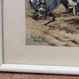 Set of 3 military drawings, watercolor and gouache by Pierre Albert Leroux