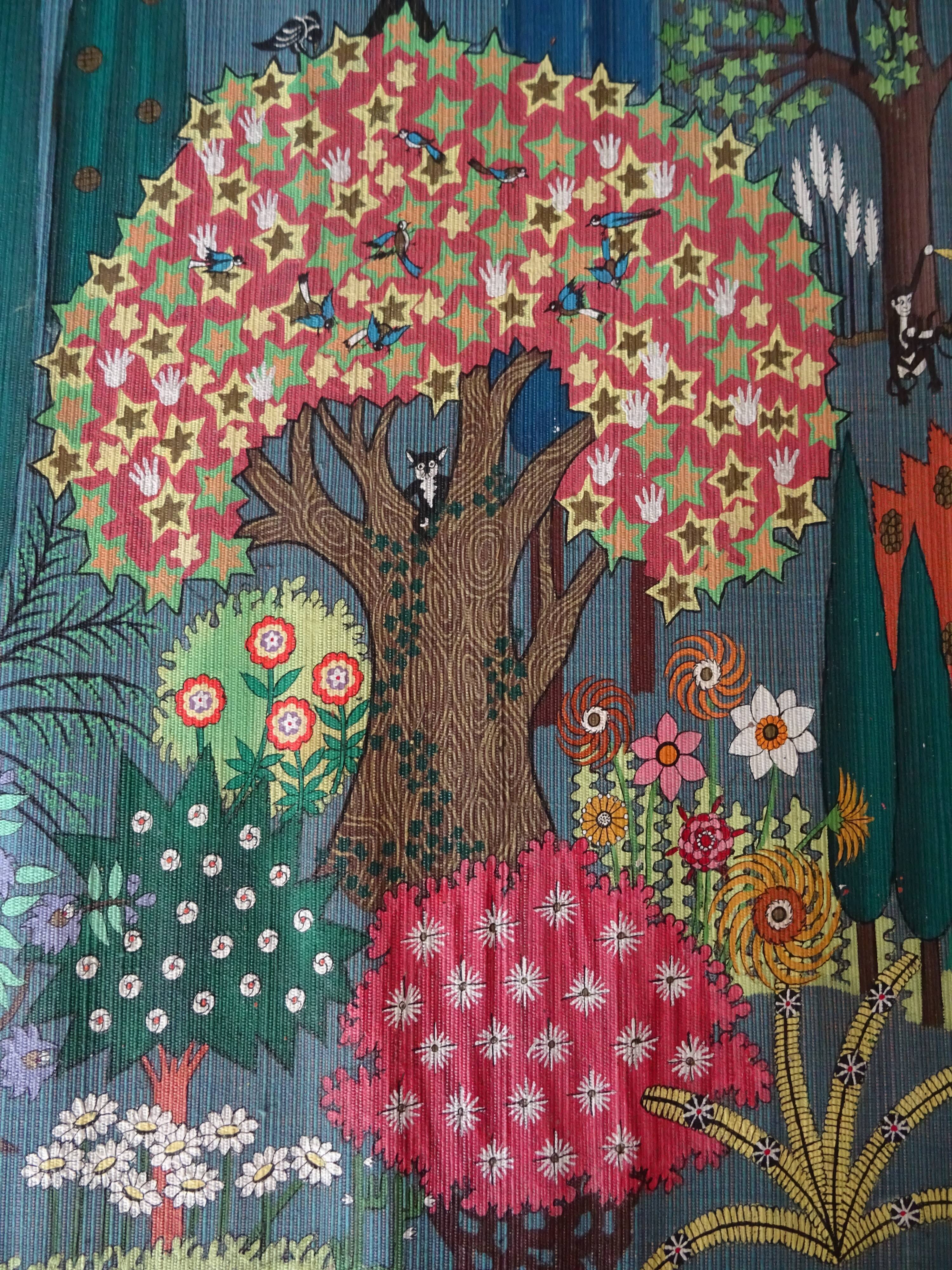 Wall tapestry hanging decoration painted exotic landscape