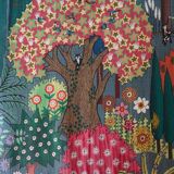 Wall tapestry hanging decoration painted exotic landscape