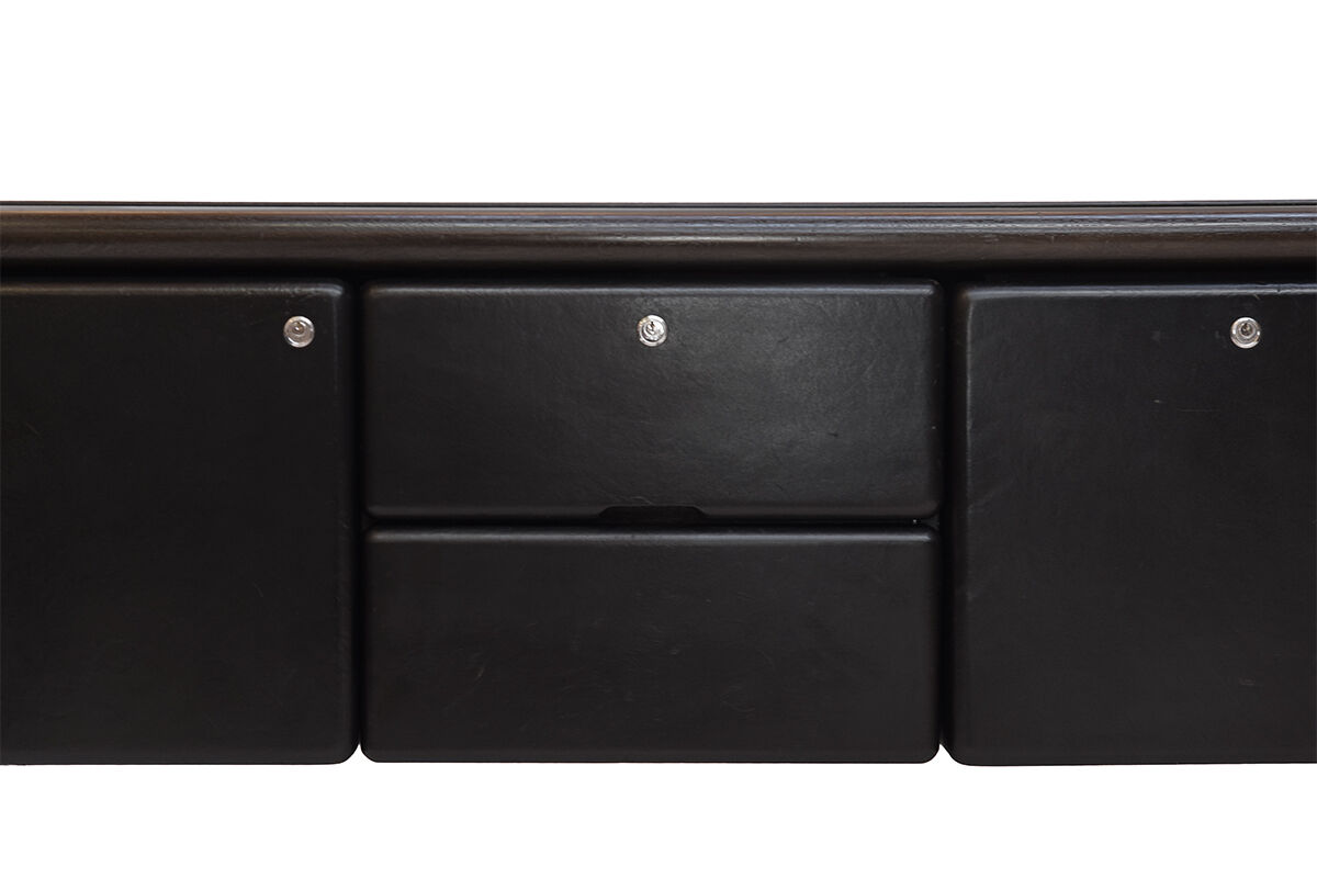 Black leather sideboard by Warren Platner for Knoll international, 1970s