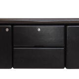 Black leather sideboard by Warren Platner for Knoll international, 1970s