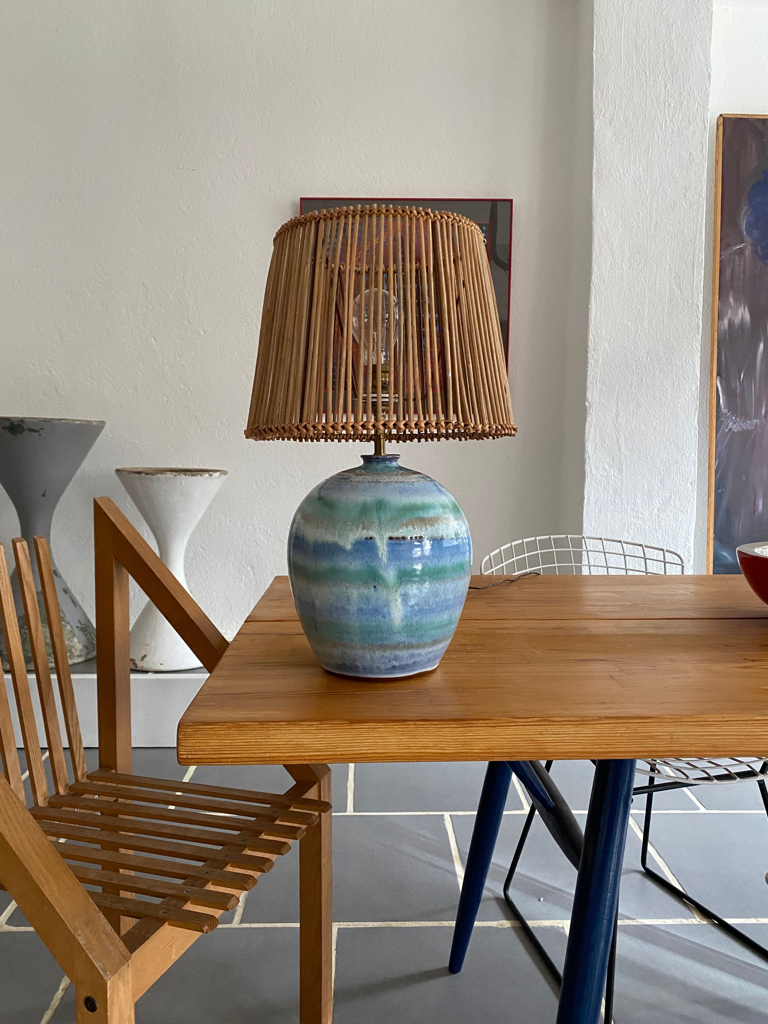 Ceramic lamp signed vintage