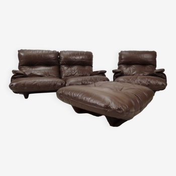 Ensemble Ligne Roset Marsala - cuir marron