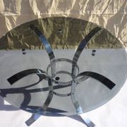 Table de salle à manger  verre et chrome