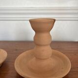 Pair of terracotta candlesticks