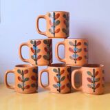 Cornean vintage stoneware mugs 60s
