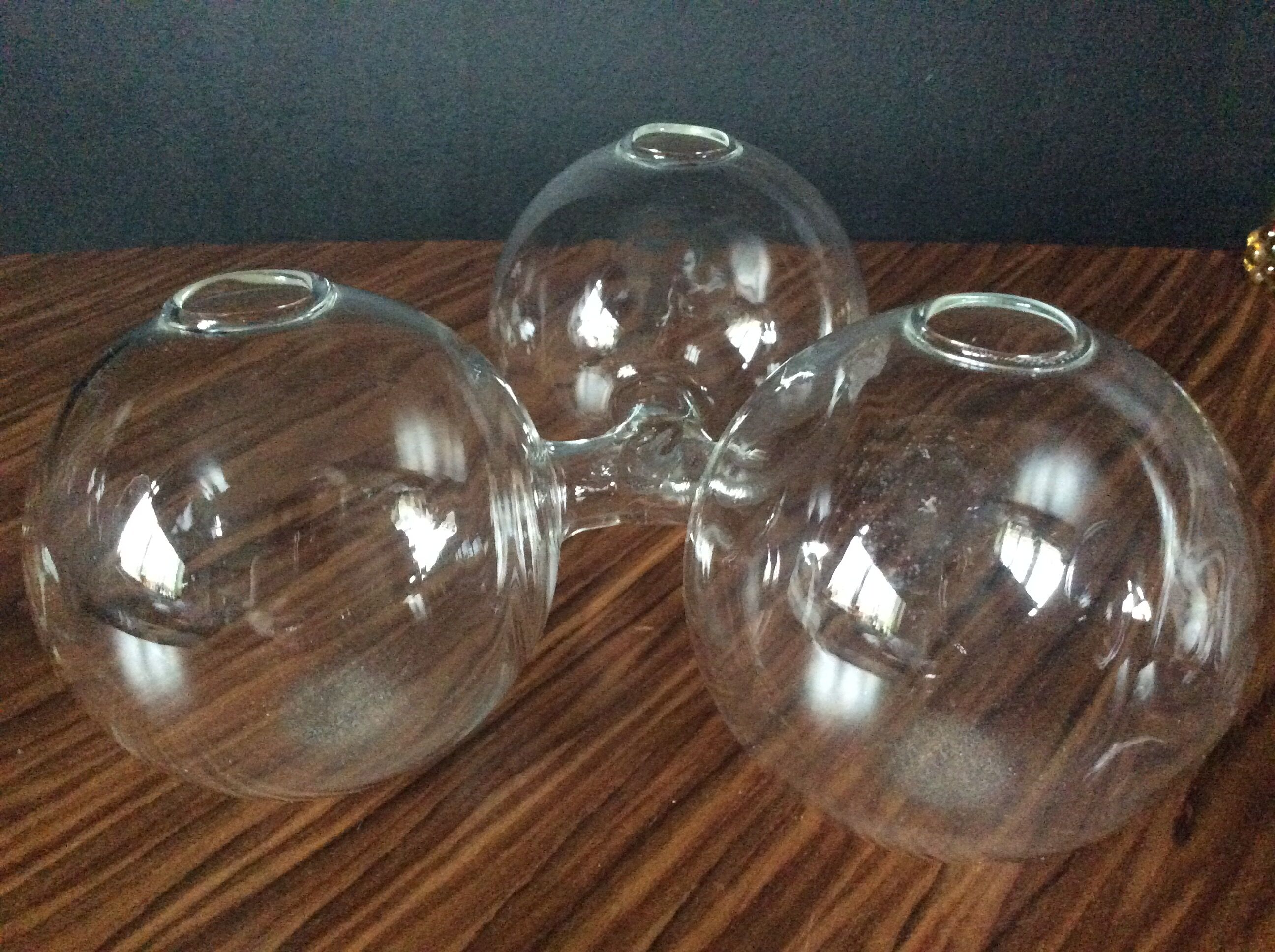 Series of 2 vintage blown glass soliflores