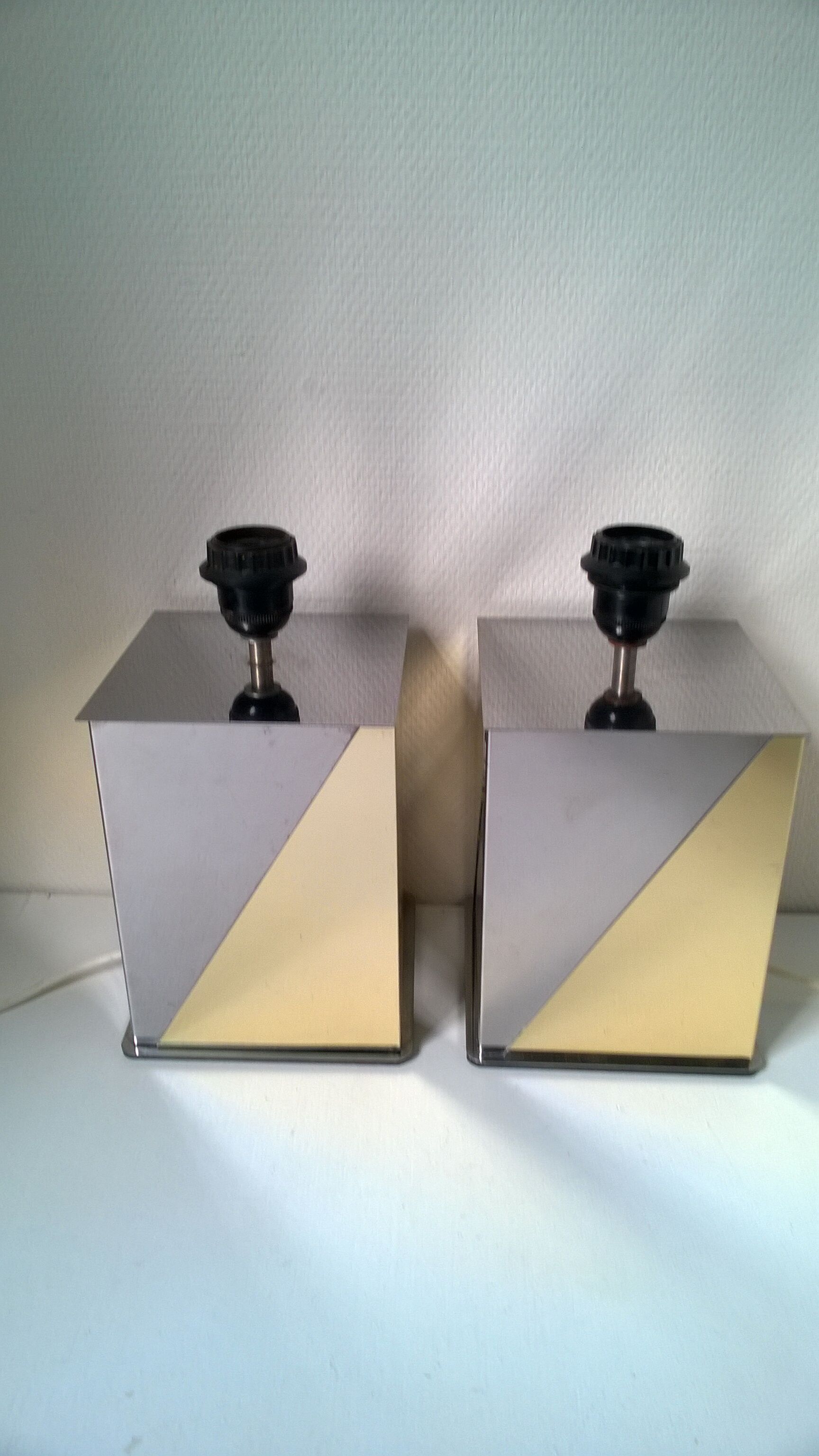 Paire de pieds  de lampes  design vintage