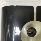 Applique en métal laqué noir, Stilux, 1970