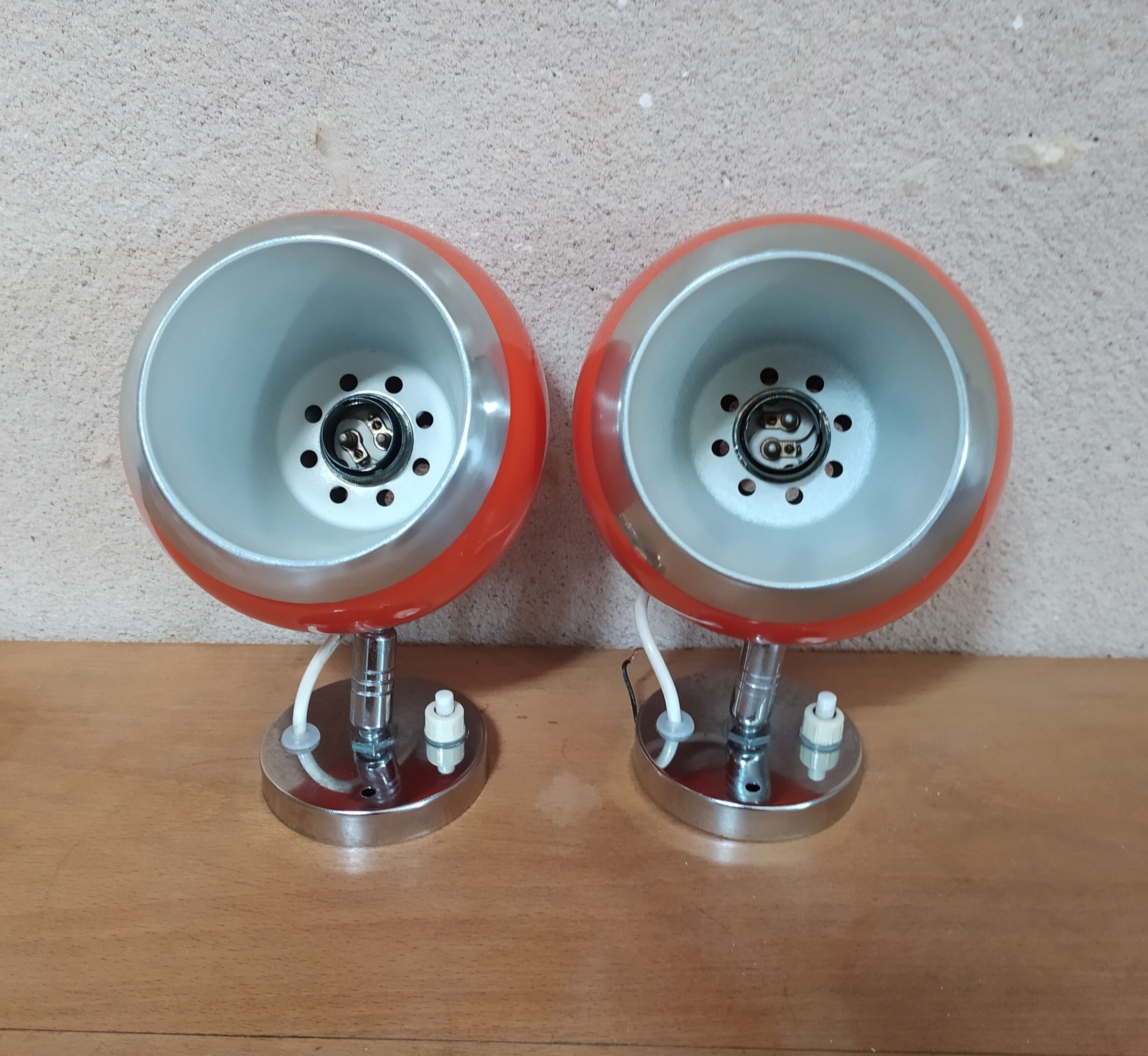 Paire d'appliques eyeball orange