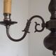 Italian Vintage Silver Brushed Metal 3 Light Flemish Style Chandelier