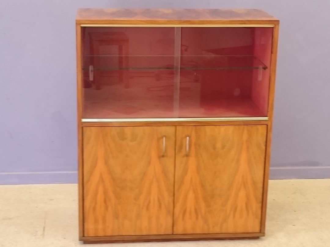 Showcase in blond walnut