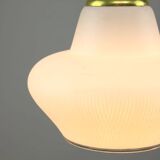 Small Mid-Century Italian Brass and Opaline Pendant Lamp