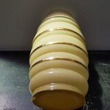 Vase style art déco opaline jaune + dorures vintage