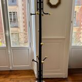 Golden metal coat rack with 14 hooks - 1970s