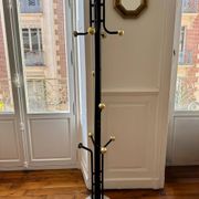Golden metal coat rack with 14 hooks - 1970s