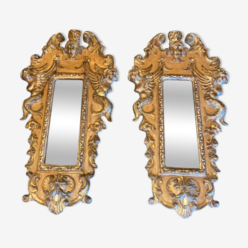 Paire de miroir doré XVIII eme