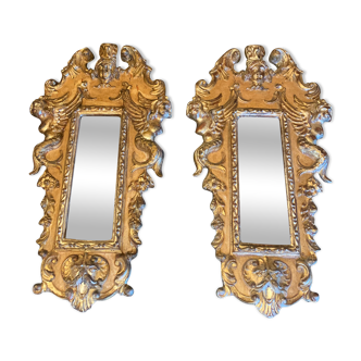 Paire de miroir doré XVIII eme