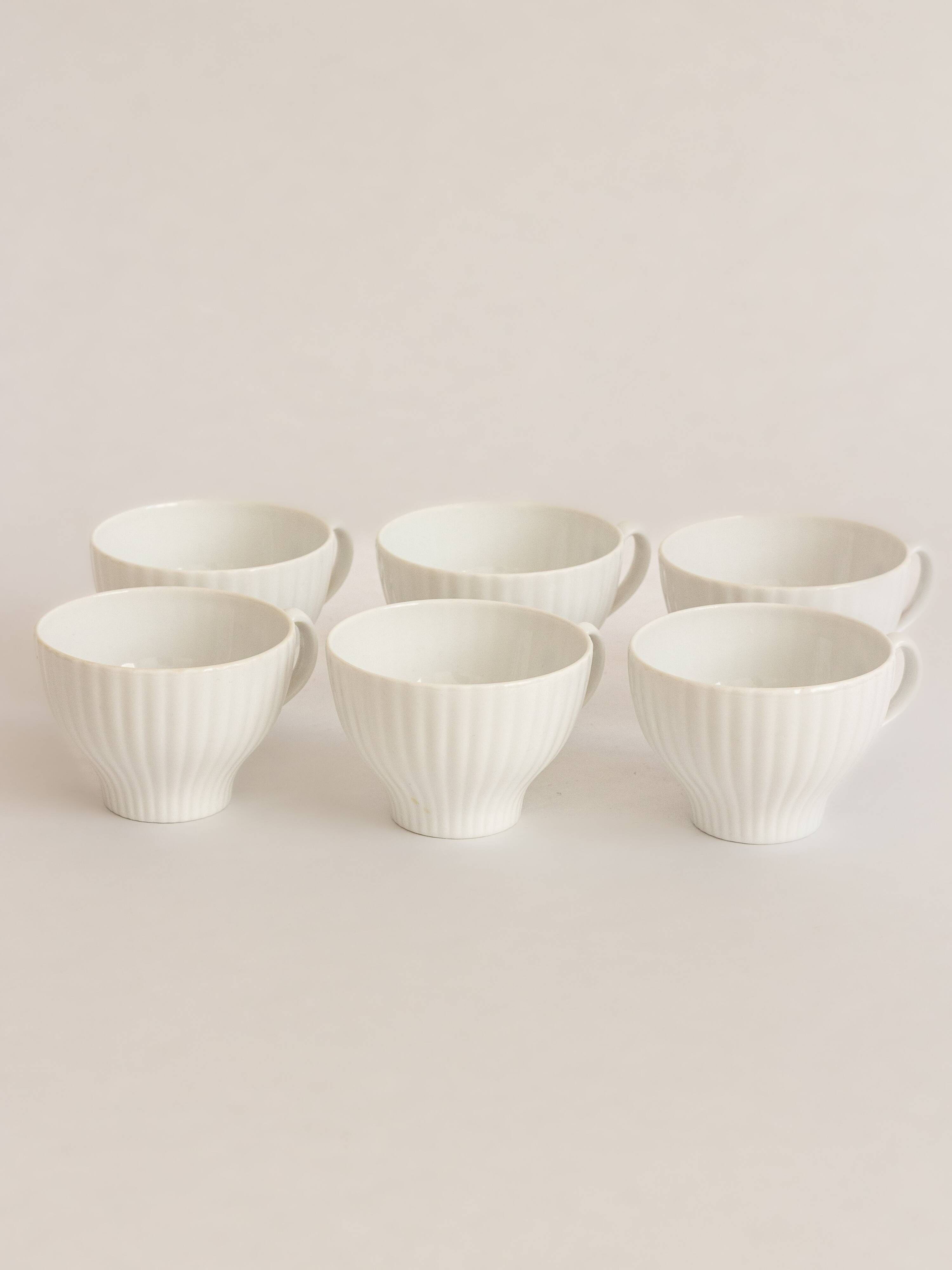 Set of six coffee cups and saucers, Karlskrona, Sweden, 1950s