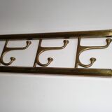 Vintage Art-Deco brass Wall Coat Rack France, 1940s